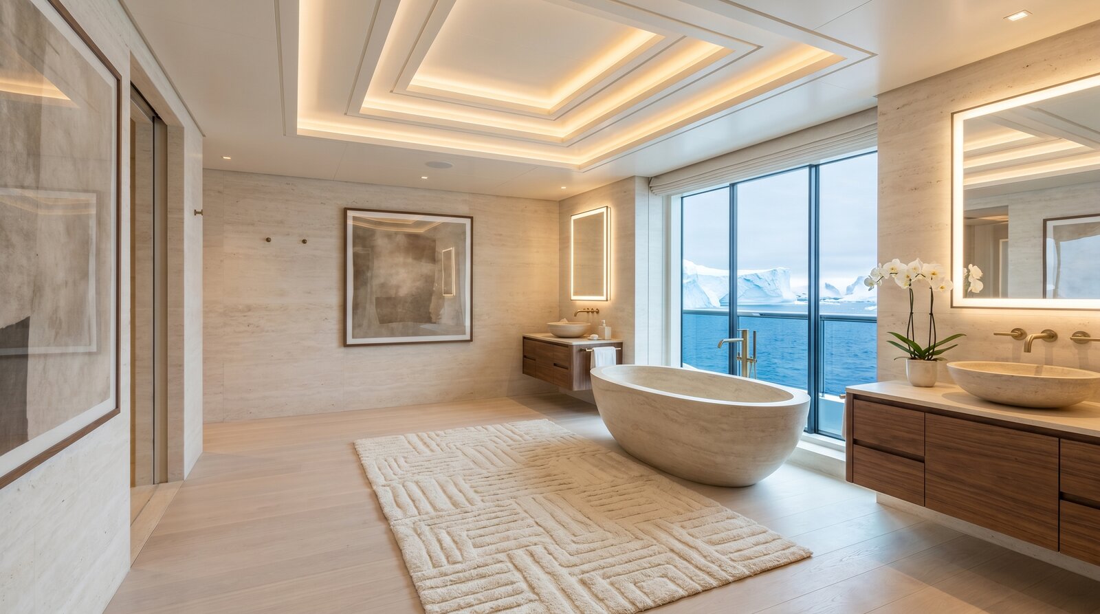 Owner's bath with sea view