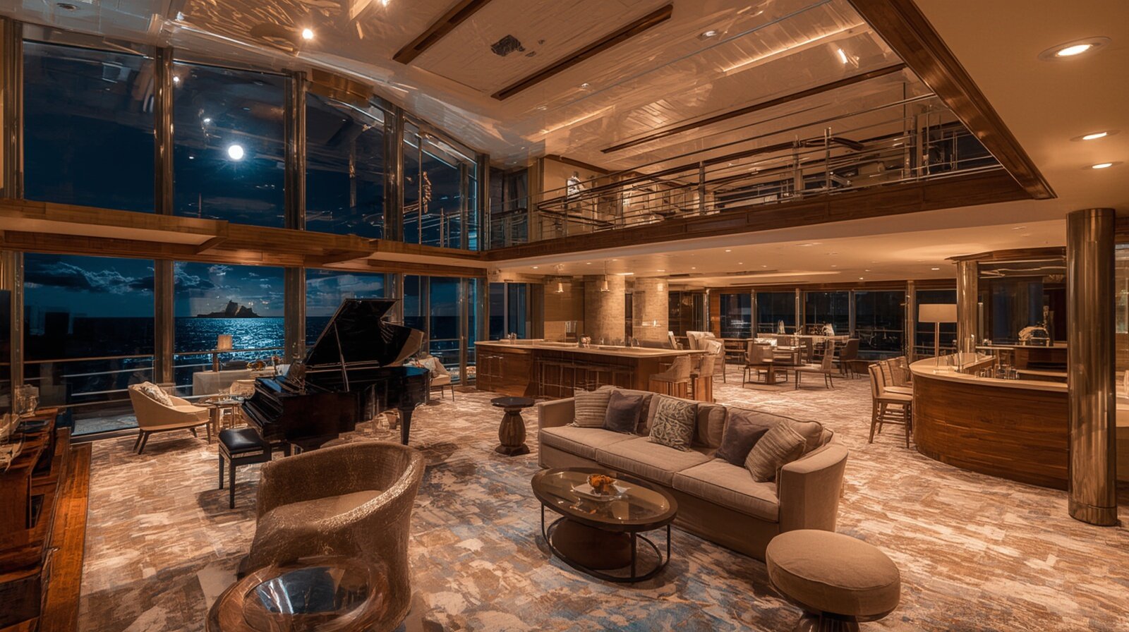 Sky lounge with panoramic windows