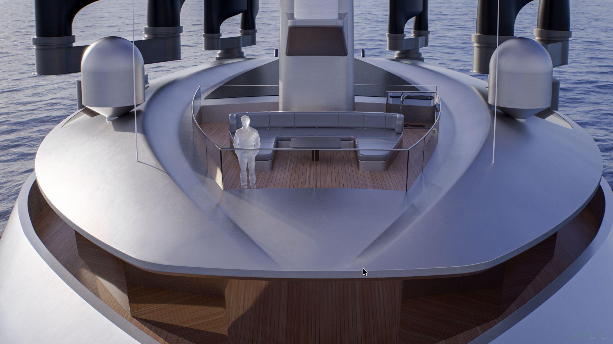 Integrated solar across deck and wingsail surfaces on the Wind Voyage flagship explorer yacht